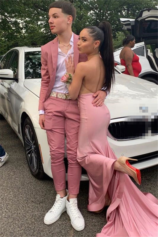 Amazing Pink Slim Fit Prom Outfits for Men Online