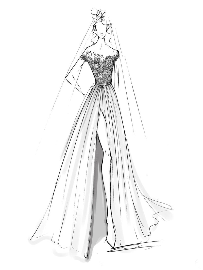 Boho Wedding Dresses Lace Off The Shoulder Short Sleeve Long Split Front Bridal Dress With Train