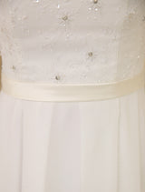Casual Wedding Dresses Ivory Lace Chiffon Beach Wedding Dress With Beaded Exclusive