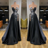Chic Crystal Long Prom Dress With Split On Sale Sweetheart