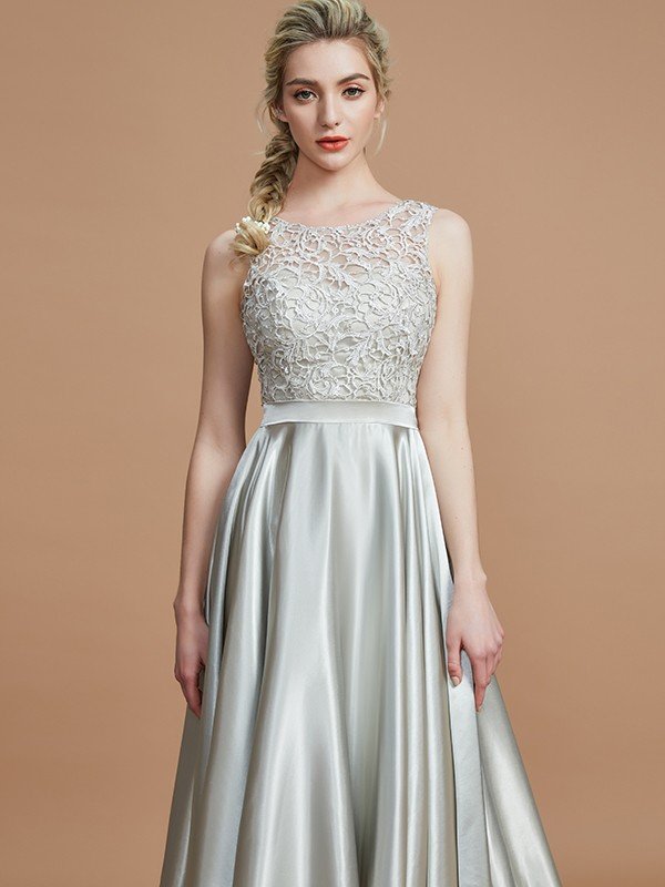 Classic Bateau Sleeveless Ruffles Asymmetrical Bridesmaid Dresses