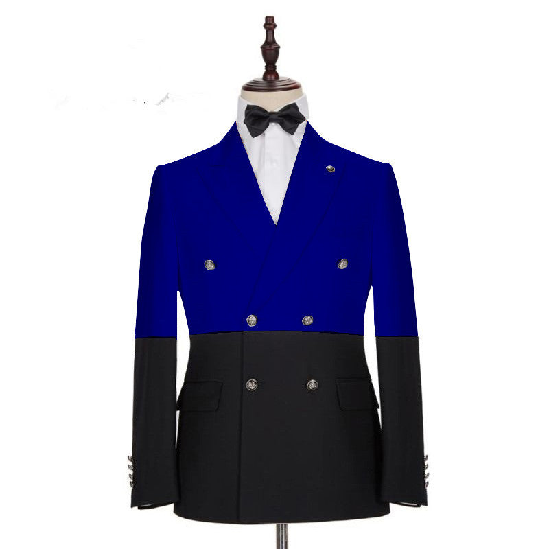 Classy Royal Blue Double Breasted New Arrival Men Suits