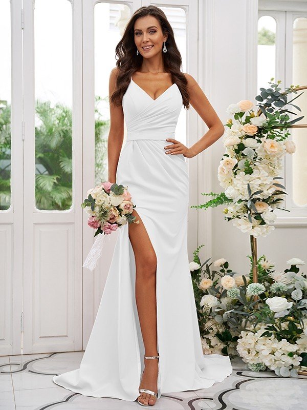 Classy V-Neck Sleeveless Bridesmaid Dresses