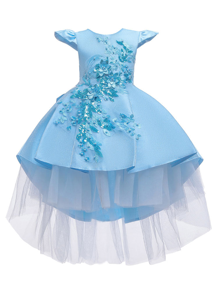 Cute Jewel Neck Sleeveless Bows Kids Party Dresses