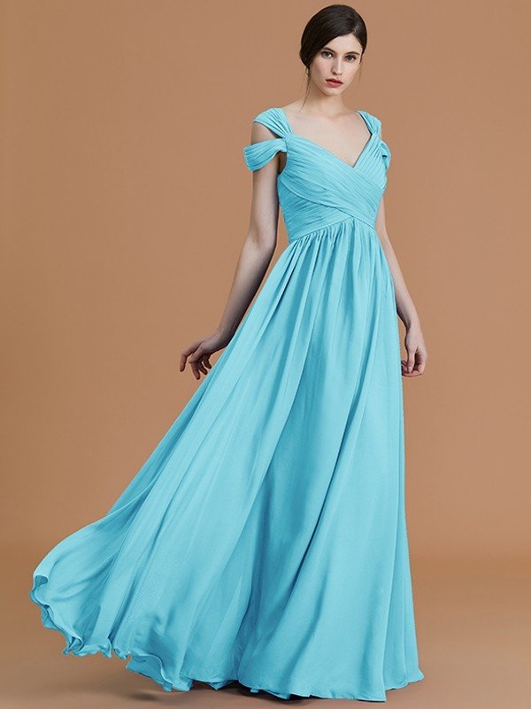 Elegant Off-the-Shoulder Sleeveless Chiffon Bridesmaid Dresses