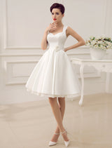 Exclusive Short Wedding Dresses Satin 1950s Retro Bridal Queen Dress