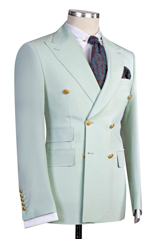 Fabulous Gorgeous Bespoke Double Breasted Peaked Lapel Men's Prom Suits