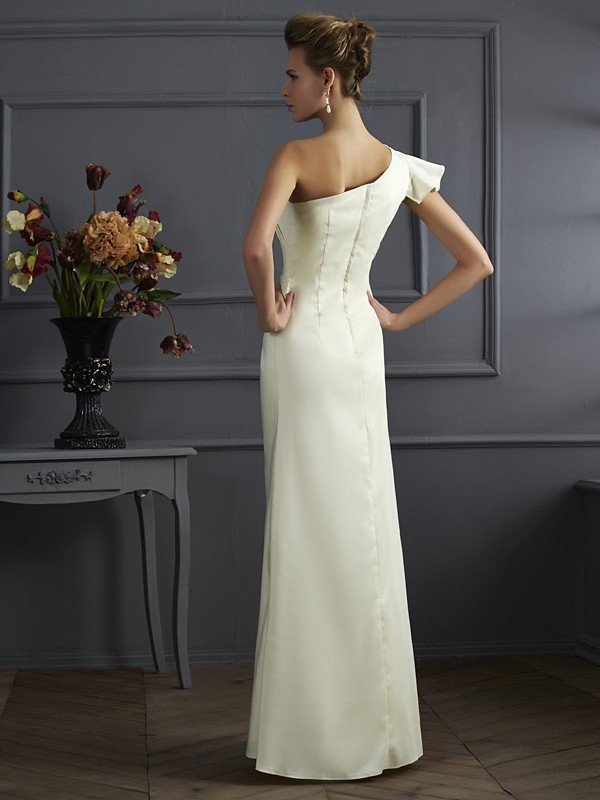 Fabulous Sleeveless One Shoulders Pleats Long Bridesmaid Dresses