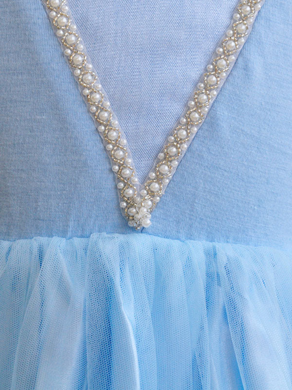 Girls Dresses Elsa Blue Kids Princess Straps Party Dress