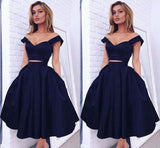Glamorous Designer Two Piecess Off-the-shoulder Formal DressesShort Homecoming Dress