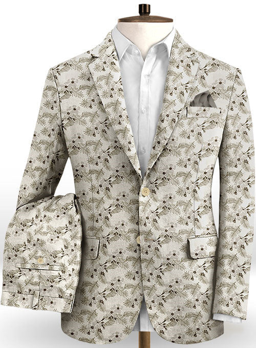 Glamorous Flower Printed Men Suits Online Two Pieces Prom Outfits Tuxedo