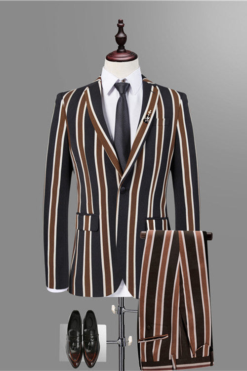 Gorgeous Black Striped Men Suits for Prom