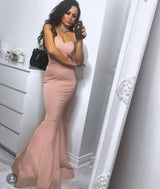 Hot and Chic Strapless Mermaid Dusty Pink Simple Formal Dressesin affordable price