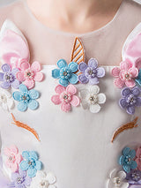 Jewel Neck Sleeveless Flowers Kids Party Dresses