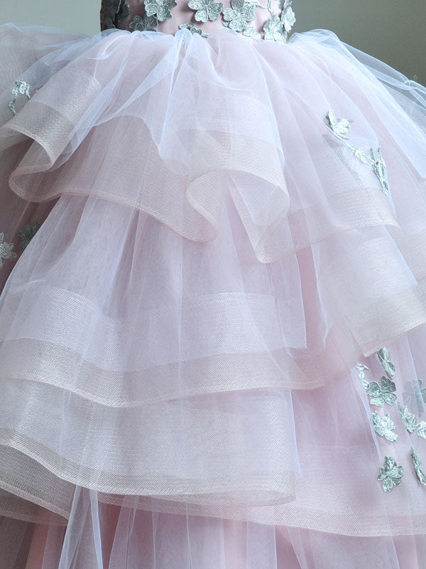 Jewel Neck Sleeveless Lace Kids Social Pageant Dresses