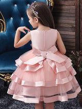 Jewel Neck Tulle Sleeveless Short Princess Flowers Formal Kids Pageant flower girl dresses