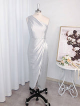 Modern Ruffles Sleeveless One Shoulder Asymmetrical Bridesmaid Dresses