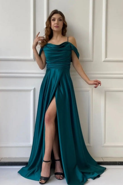 Modest Long Off-the-shoulder A-line Evening Prom Dresseses With Split Online