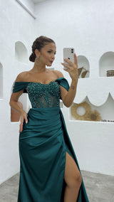 New Arrival Off-the-Shoulder Sleeveless Mermaid Evening Party Gowns Long Slit Online