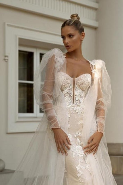 Noble sweetheart sleeveless mermaid lace Wedding Dresses