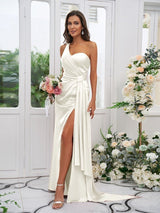 One Shoulder Classic Sleeveless Bridesmaid Dresses