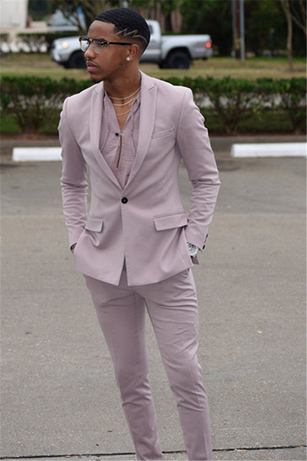 Pink Slim Fit Prom Party Suit One Button New Arrival Men Suit