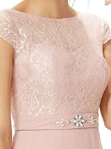 Pink V Neck Wedding Guest Dress Chiffon Sleeveless Pleated Bridesmaid Dresses