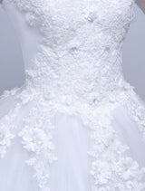 Princess Ball Gown Wedding Dresses Long Sleeve Lace Illusion Ivory Long Bridal Dress