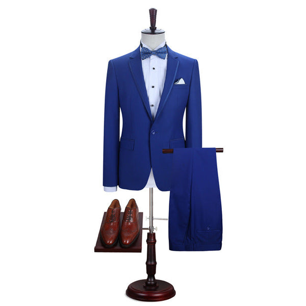 Royal Blue One Button Notched Lapel Men Suits for Prom