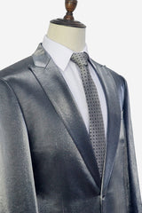 Shiny Silver Prom Suits Glittering Peak Lapel Suits for Men
