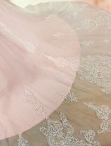Wedding Dresses A-line Chic V-Neck Long Sleeve Lace Applique Tulle Bridal Gowns With Chapel Train