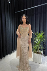 Timeless Strapless Sleeveless V-Neck Evening Dresses Mermaid Gem Column On Sale