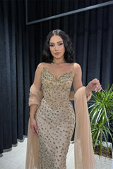 Timeless Strapless Sleeveless V-Neck Evening Dresses Mermaid Gem Column On Sale