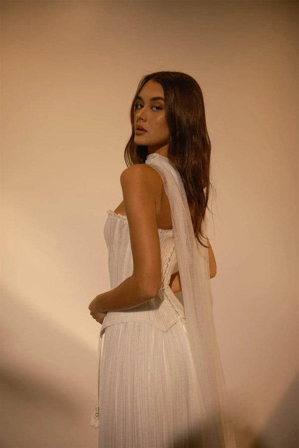 Pretty Sweetheart Strapless Sleeveless A-Line Evening Dresses Long Pleats With Lace-Up Back