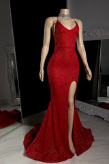 Dreamy Burgundy Halter V-Neck Sleeveless Mermaid Wedding Dresses High Split With Criss-Cross Back