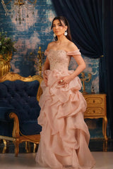 Sparkling Sweetheart Off-The-Shoulder Organza Wedding Dresses Sheath Long With Gem