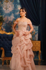 Sparkling Sweetheart Off-The-Shoulder Organza Wedding Dresses Sheath Long With Gem
