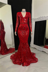 Dreamy V-Neck Long Sleeves Mermaid Wedding Dresses Sheath Long With Zipper