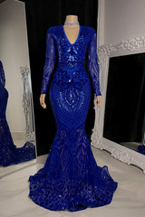 Dreamy V-Neck Long Sleeves Mermaid Wedding Dresses Sheath Long With Zipper