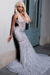Sparkling V-Neck Straps Sleeveless Mermaid Wedding Dresses Column Gem With Beads