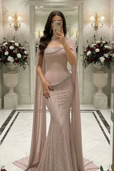 Beautiful Strapless Sleeveless Mermaid Wedding Dresses Two-Pieces Gem With Beads Ruffles