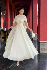 Timeless Off-The-Shoulder Chiffon Evening Dresses Long With Lace-Up Back Pleats