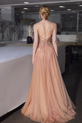 Graceful Halter Sleeveless A-Line Tulle Evening Dresses Gem Backless With Zipper