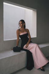 Romantic Strapless Sleeveless Satin Mermaid Evening Dresses Sheath With Zipper