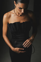 Glamorous Black Strapless Sleeveless Satin Evening Dresses Mermaid With Zipper Pleats