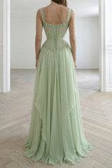 Dazzling Mint Green Sweetheart Straps Sleeveless Chiffon Evening Dresses Gem With Lace-Up Back