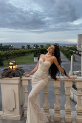 Timeless Sweetheart Spaghetti-Straps Sleeveless Mermaid Evening Dresses Sheath With Zipper