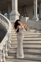 Timeless Sweetheart Spaghetti-Straps Sleeveless Mermaid Evening Dresses Sheath With Zipper