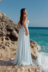 Timeless Sweetheart Strapless Sleeveless Chiffon Evening Dresses A-Line With Lace-Up Back