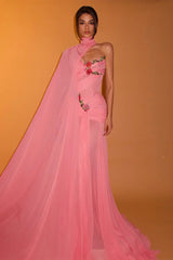 Dazzling Pink Sweetheart Strapless Sleeveless Evening Dresses Gem With Pleats